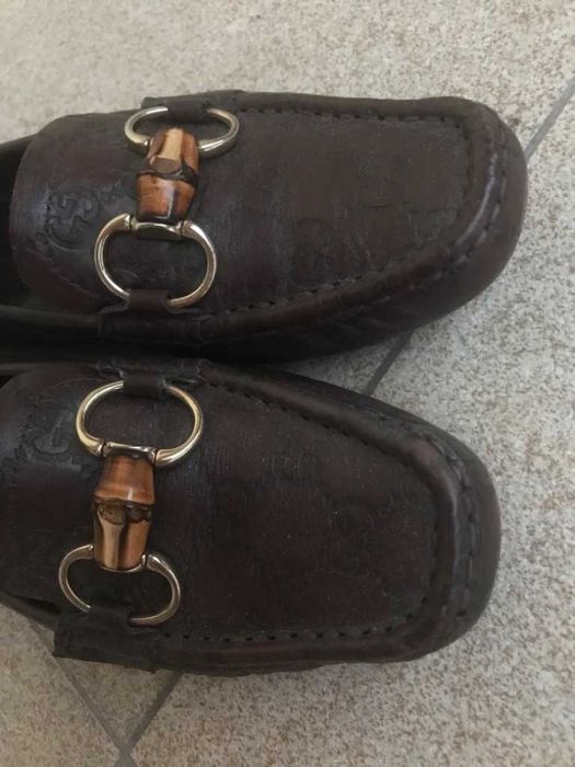 Gucci Leather Bamboo Mokasyny
