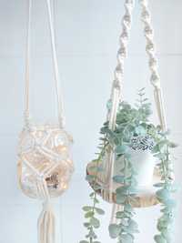 Suporte de plantas macrame