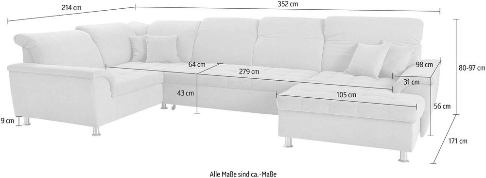 TŁP narożnik Wielkie niemieckie U funkcja spania rogówka sofa kanapa