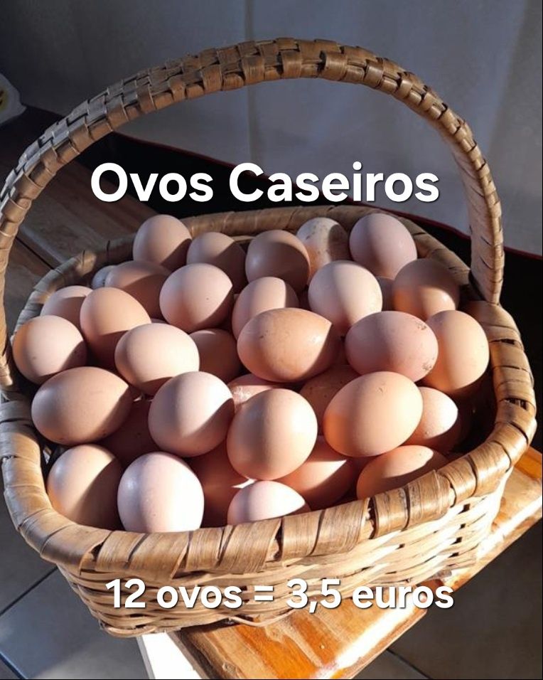 Ovos Caseiros normais e azuis 12=3,5€