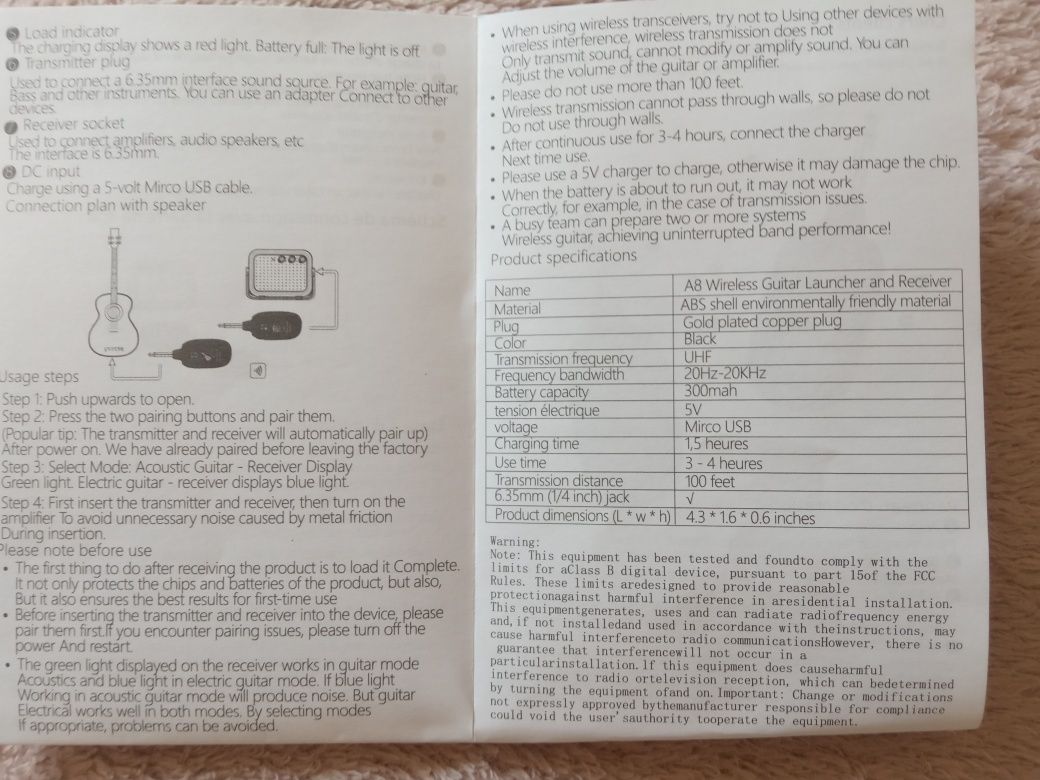 Gitarowy system bezprzewodowy