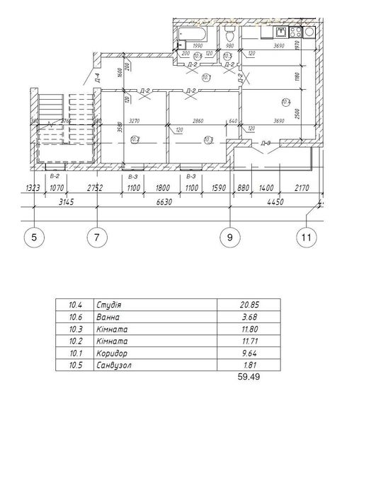 Квартира 2-кім  60 м2. Можна заходити на ремонт