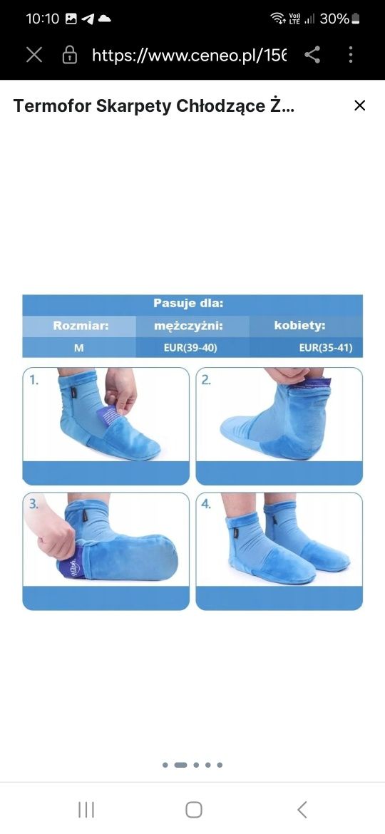 Skarpety Chłodzące Żelowa Terapia Zimnem 4 Wkłady