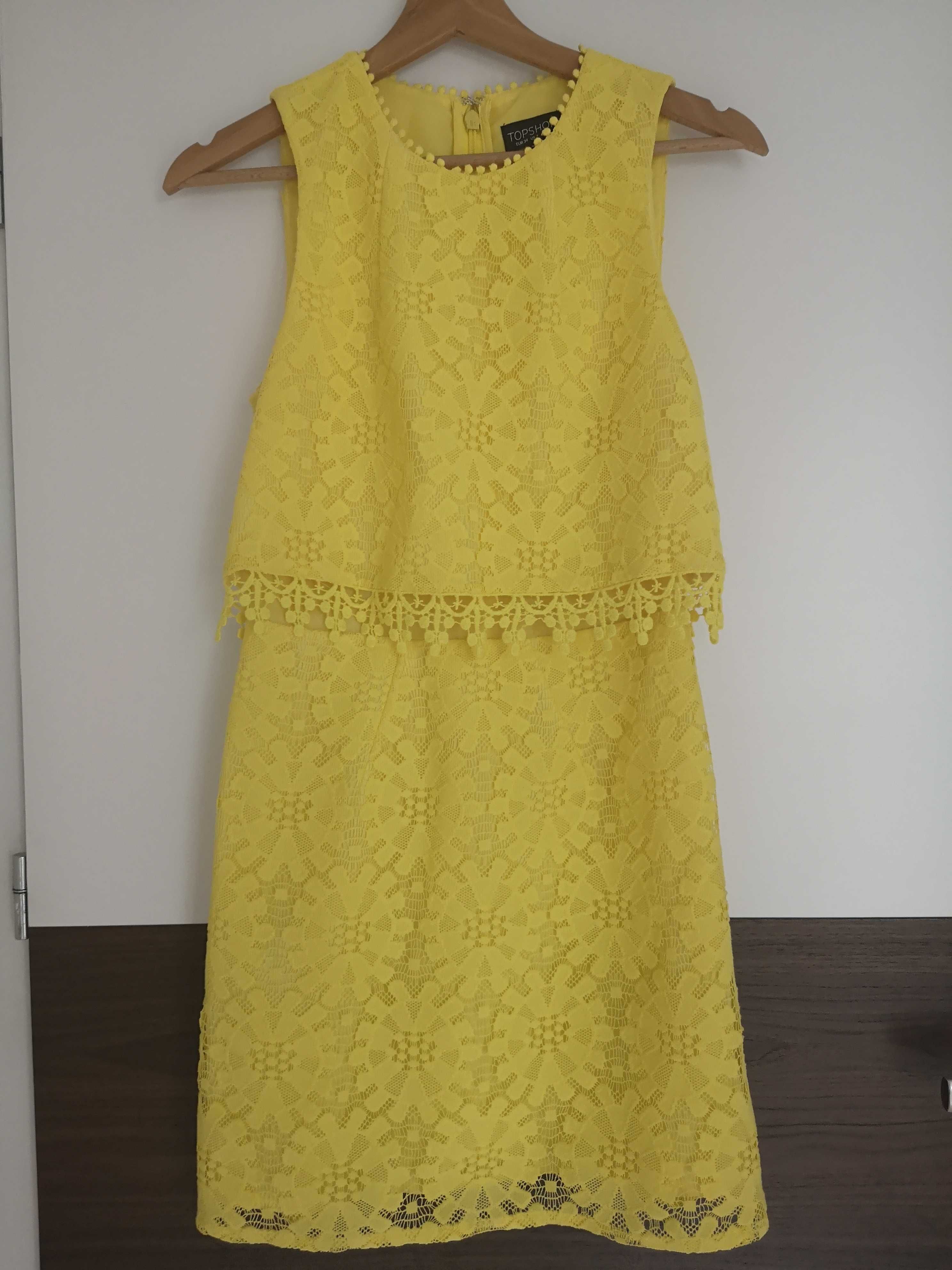 Sukienka żółta wesele TopShop XS