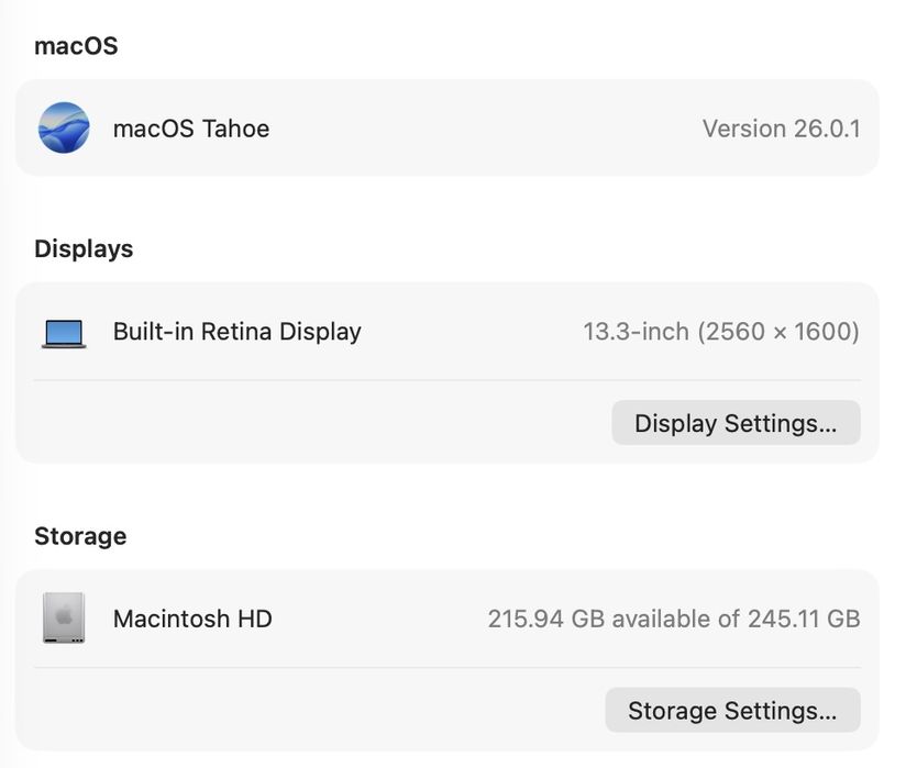 MacBook Air M1 8Gb 256Gb Space 81%