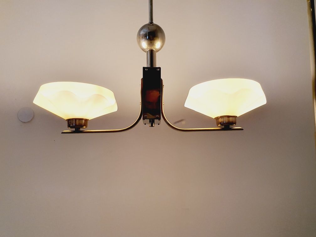 Dwupunktowy Żyrandol Art Deco