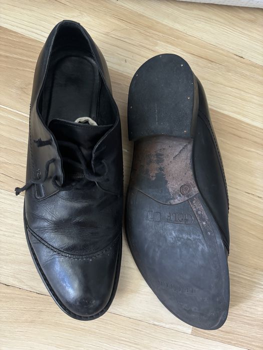 Męskie buty wizytowe skórzane na czarne pantofle r 43 Golfclub
