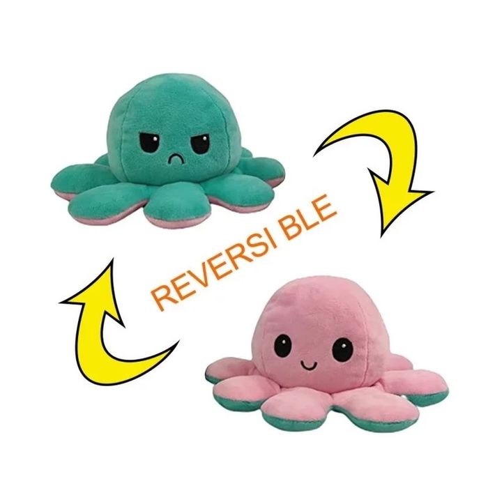 Peluches de polvos reversiveis - happy/mad