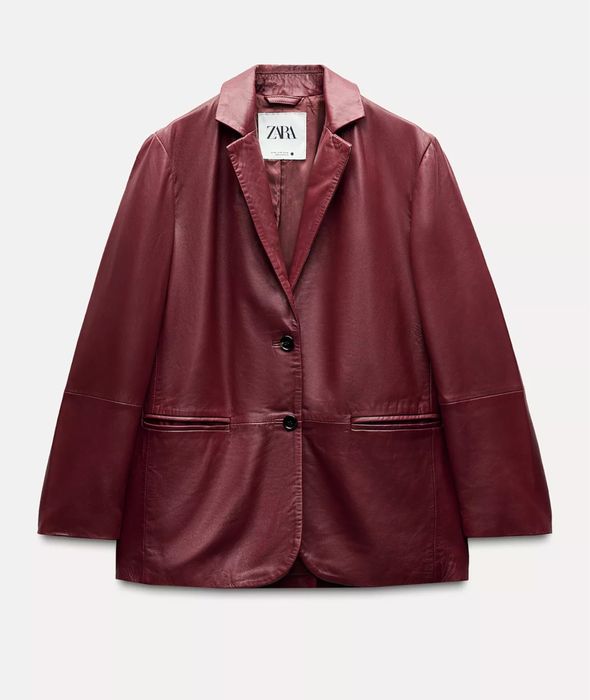 Шкіряний блейзер зі 100% шкіри Zara