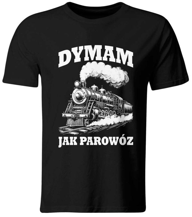 Koszulka Dymam jak Parowóz, śmieszny t-shirt, roz. S