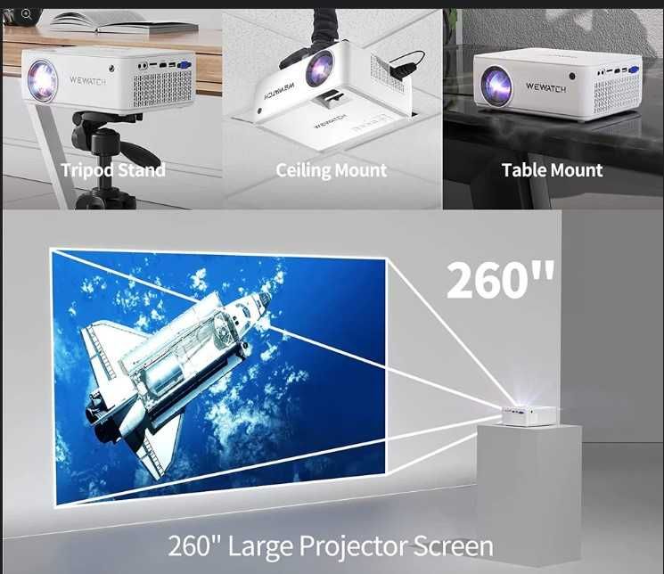 Projektor  WeWatch V10 led HD Wi‑Fi BT Mirroring Miracast 260 cali