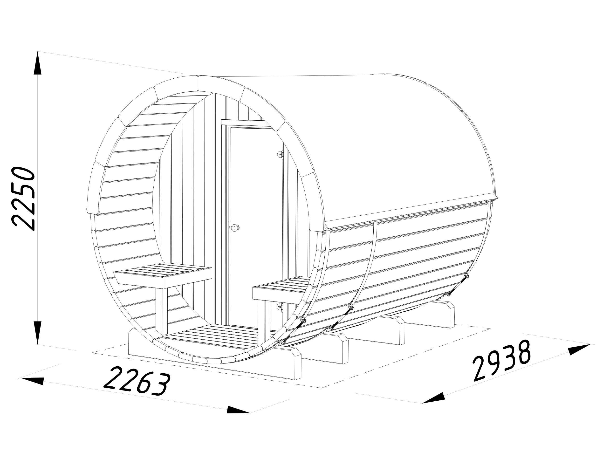 Sauna ogrodowa beczka, świerk skandynawski