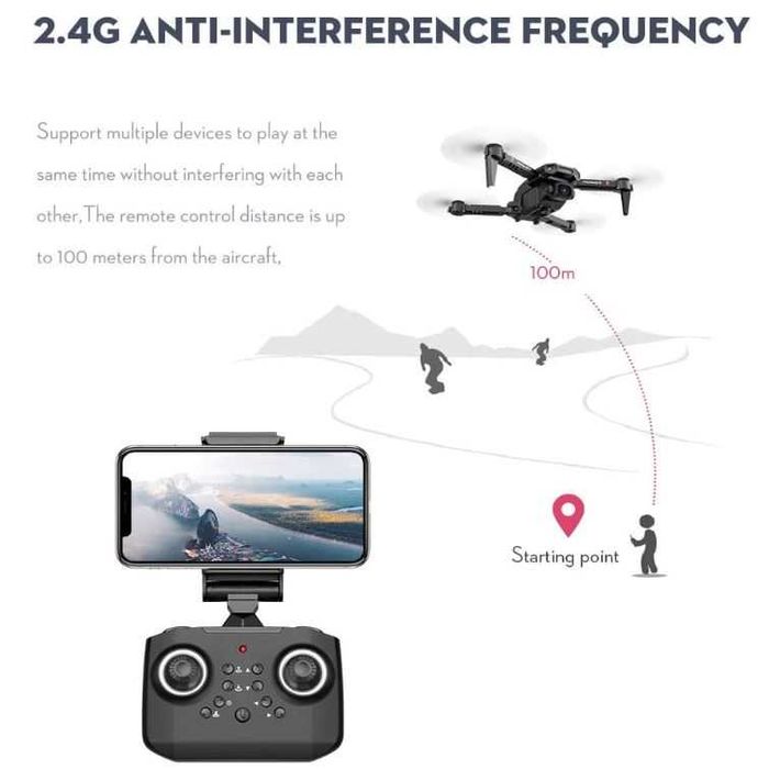 Mini dron z kamerą 4K i dwiema bateriami Goolsky LS-XT6