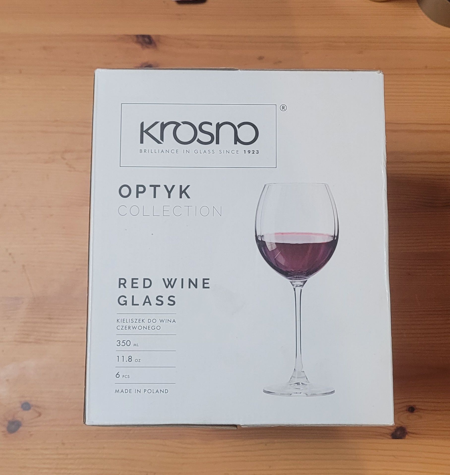 Kieliszki do czerwonego wina KROSNO 6szt Optyk 350 ml