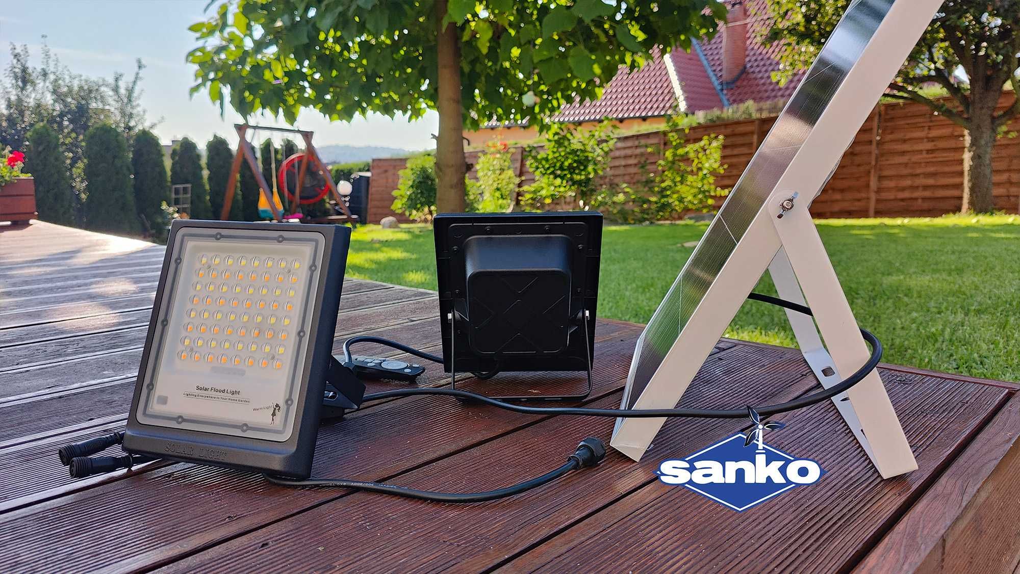 Podwójna lampa solarna SANKO LED ED6 (2x60W) + panel słoneczny (25W)