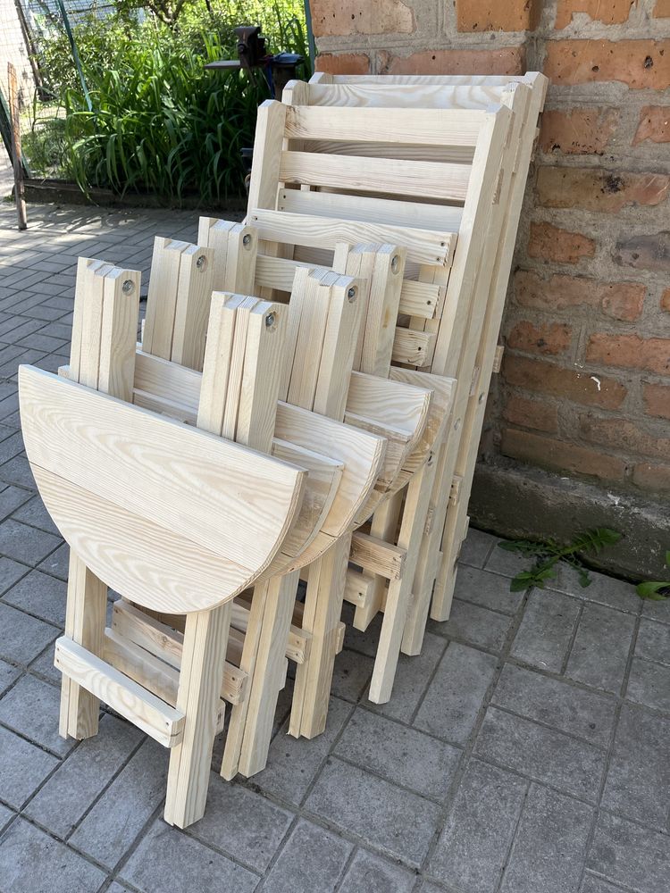 Раскладной стол,стул из дерева