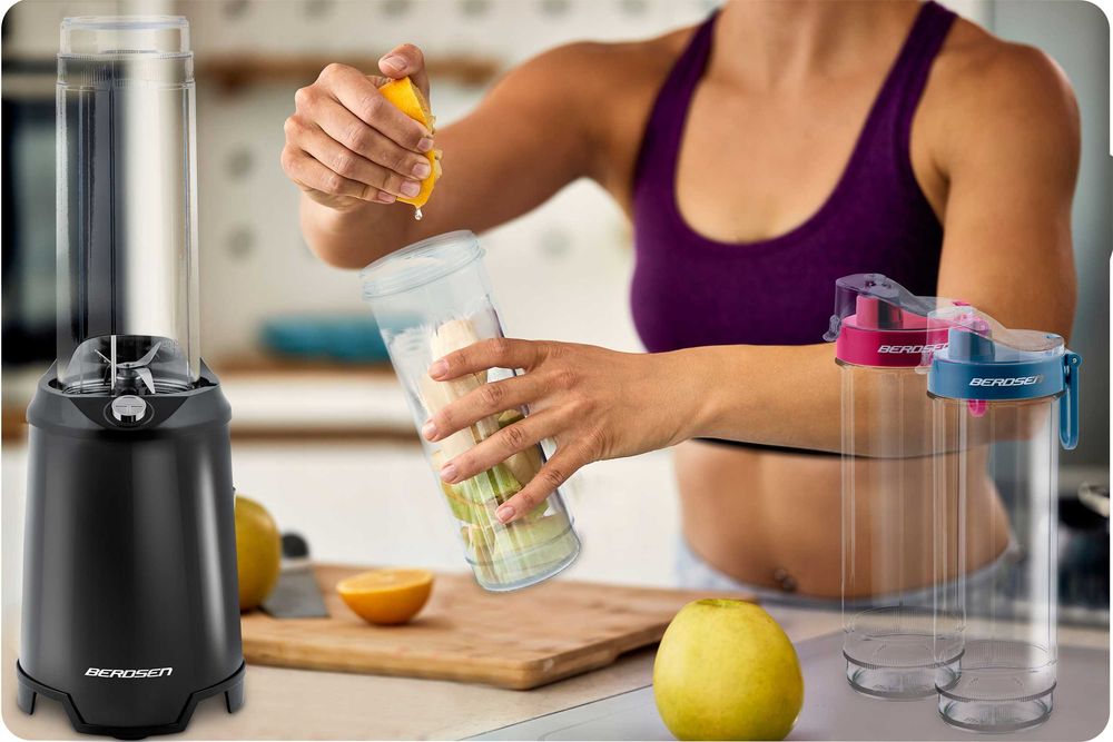Blender Kielichowy Smoothie Do Koktajli Białka 700W + 2 Butelki