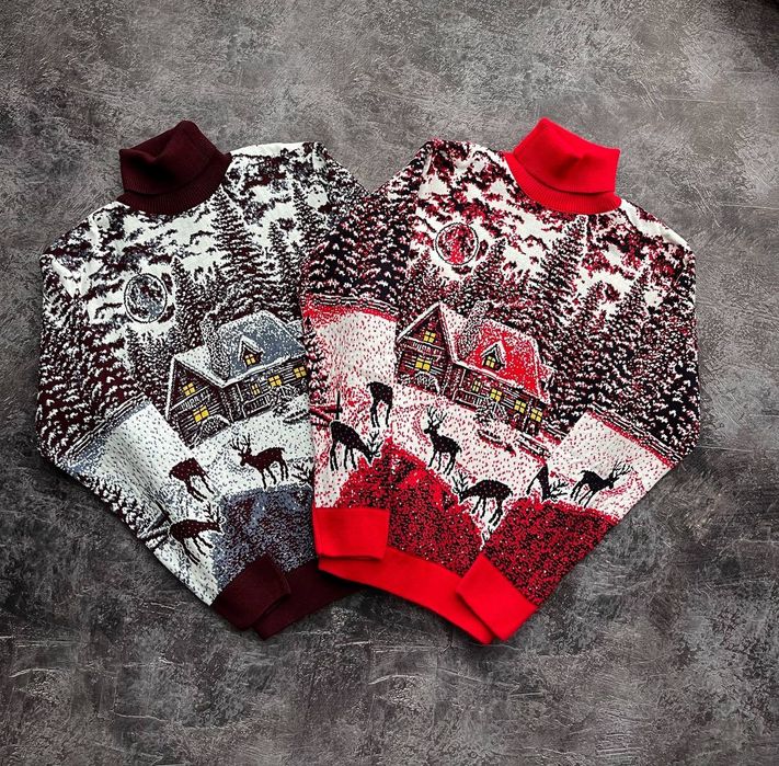 Чоловічий Новорічний светр|Світер з Оленями |Новогодний свитер