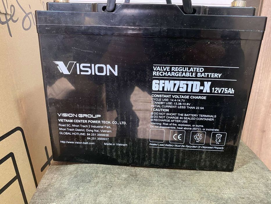 Акумуляторна батарея Vision 6FM 75TD-X 12V 75Ah