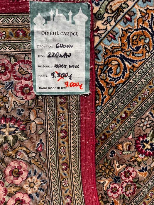 Nowy dywan perski r.tkany kaszmirowy Ghoum Figural 220x140 gal 38tyś