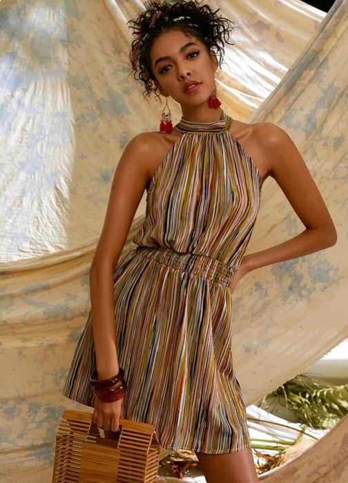 Sukienka boho dekolt harlet