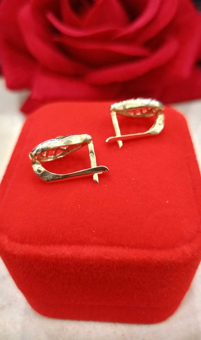 Złote kolczyki p.585/2,80g  ażurowe łezki