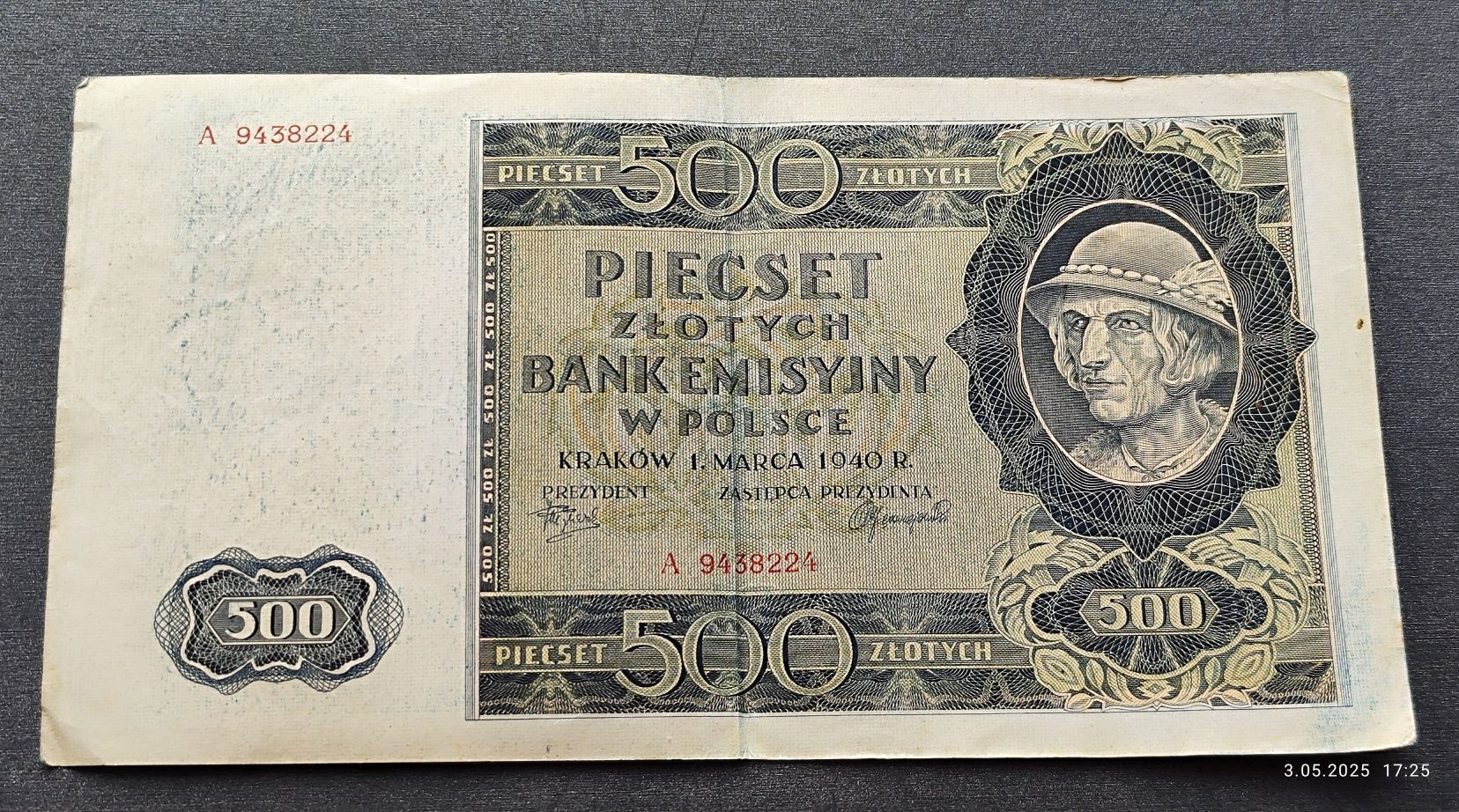 500 zł 1940 seria A "Góral"