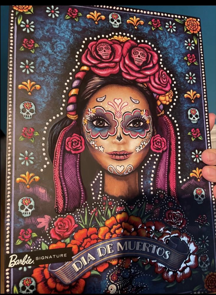 Barbie 2022 Día De Muertos Lalka w tradycyjnej falbaniastej sukience