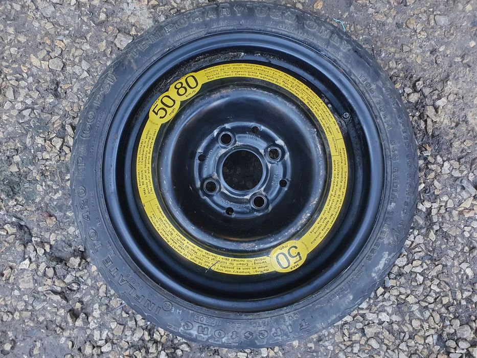 VW SEAT KOŁO DOJAZDOWE 14 4x100 3.5J ET38 ORYGINALNA FELGA 1L0601025D DOJAZDÓWKA ZAPASOWE 14&quot; 105/70/R14 POSIADAM 2SZT