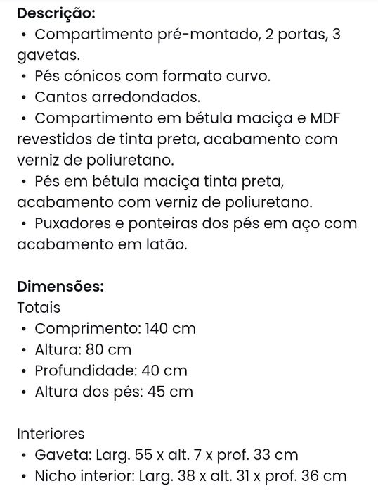 Aparador Novani LaRedoute Interieurs com 3 gavetas e 2 portas