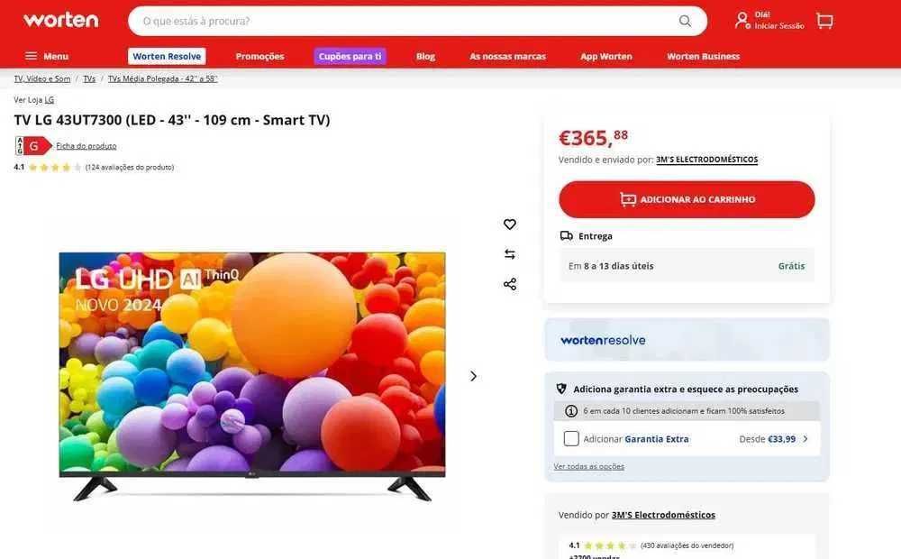 TV LG 43UT73006LA - 43" - 4k - HDR