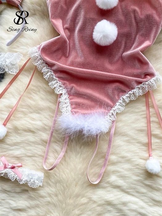 Новорічний жіночій комплект. Орігінальний святковий боді з аксесуарами