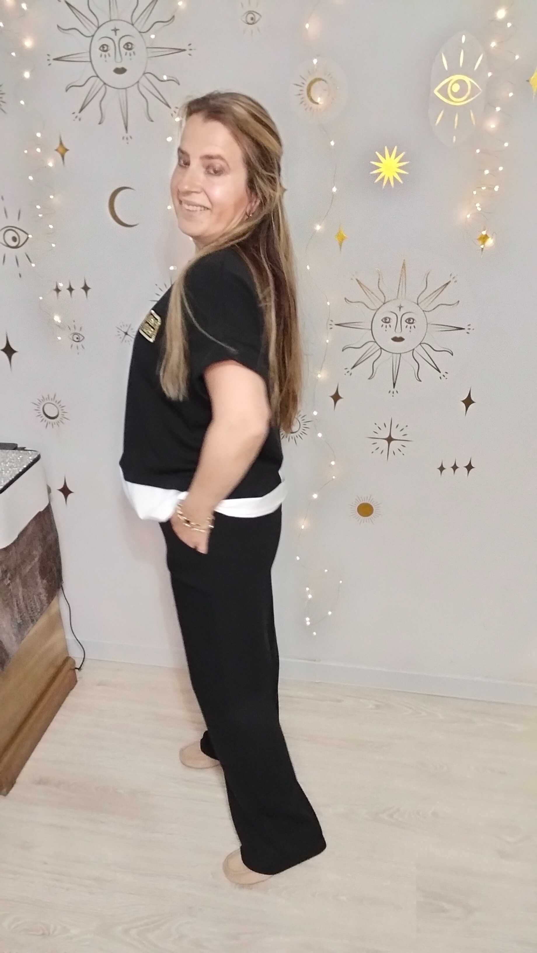 Dres Komplet Min Min  Masełko Bluza kr rękaw + spodnie Białe wypusty