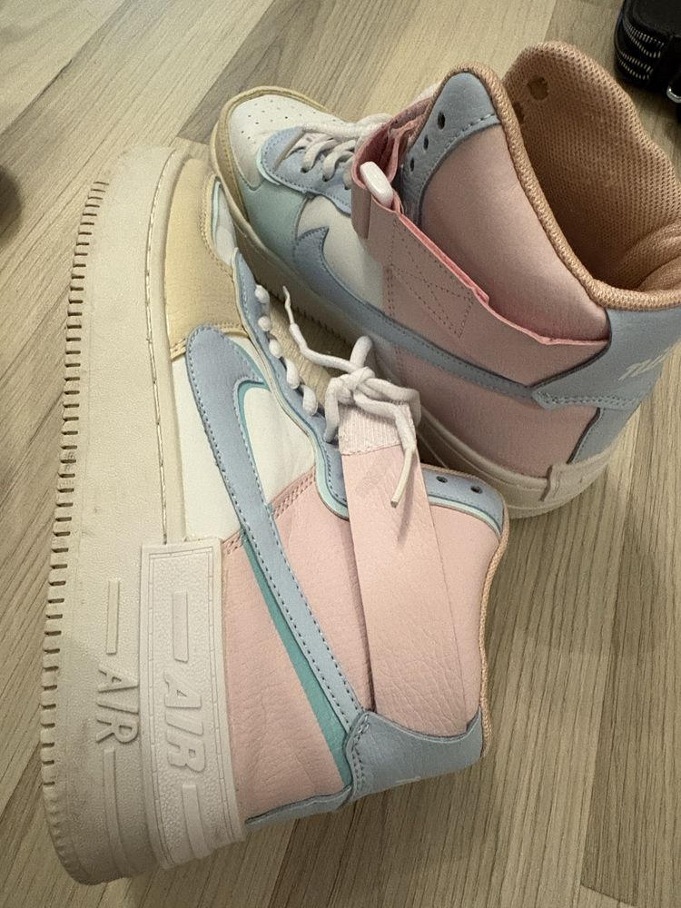 Nike air force kolorowe niebieskie białe różowe 38 39