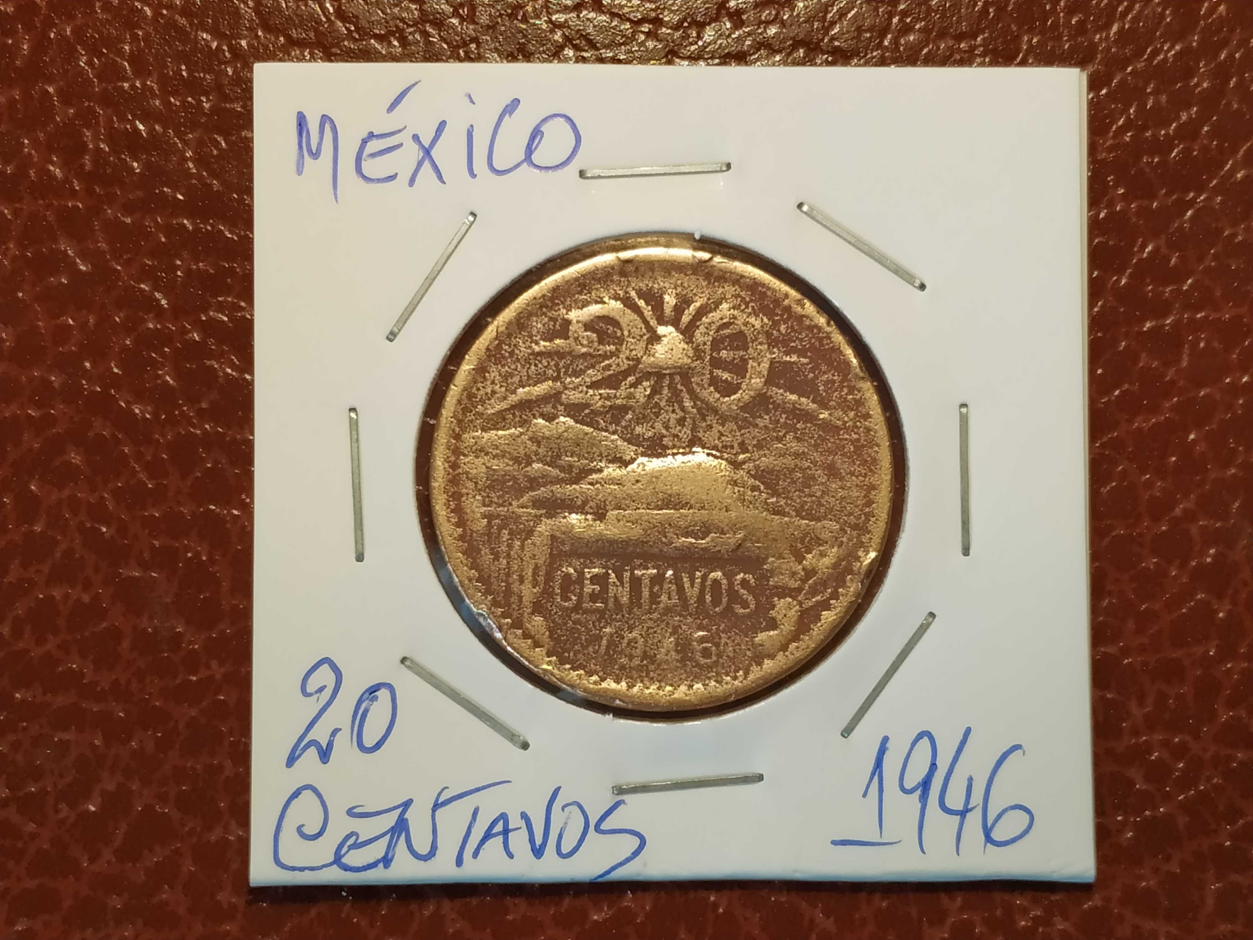México - moeda de 20 centavos de 1946