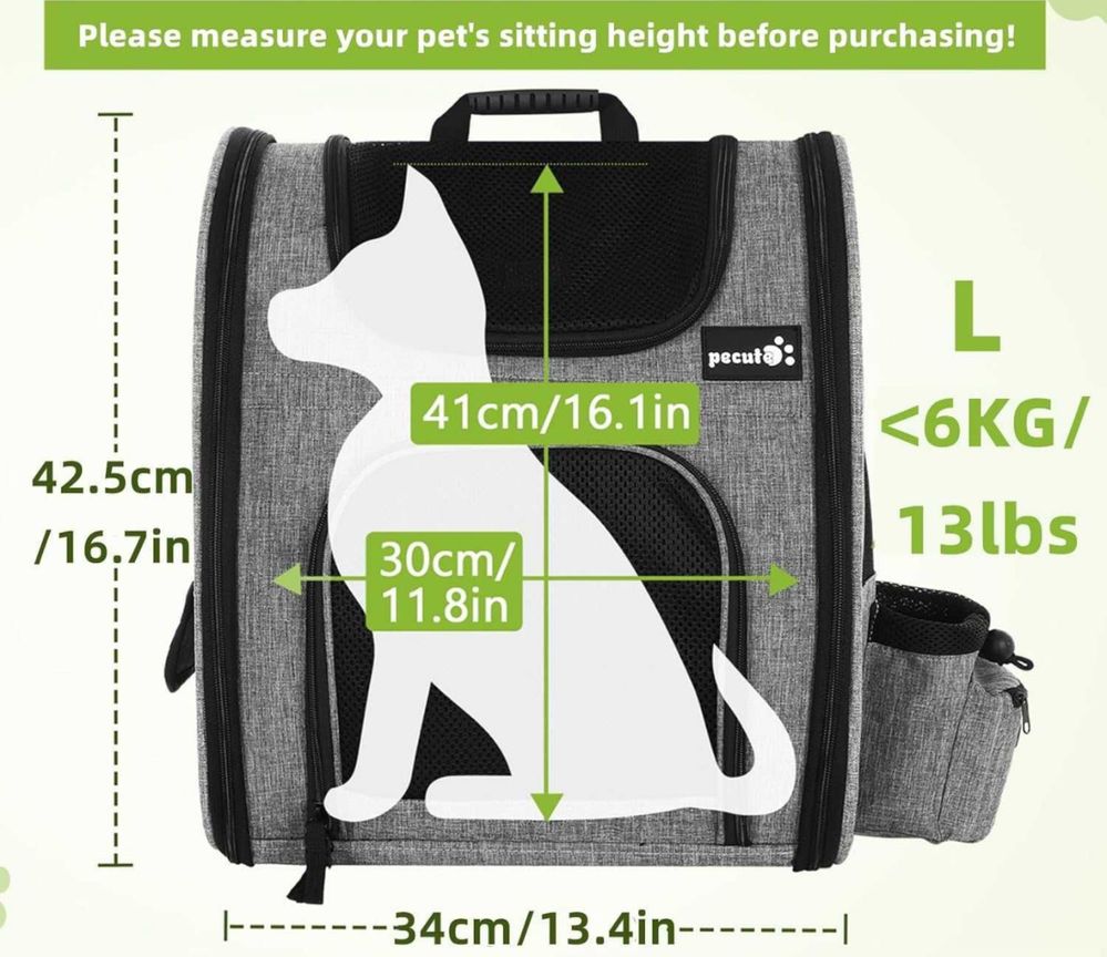 Transporter dla zwierzat plecak dla psa kota pecute do 6kg