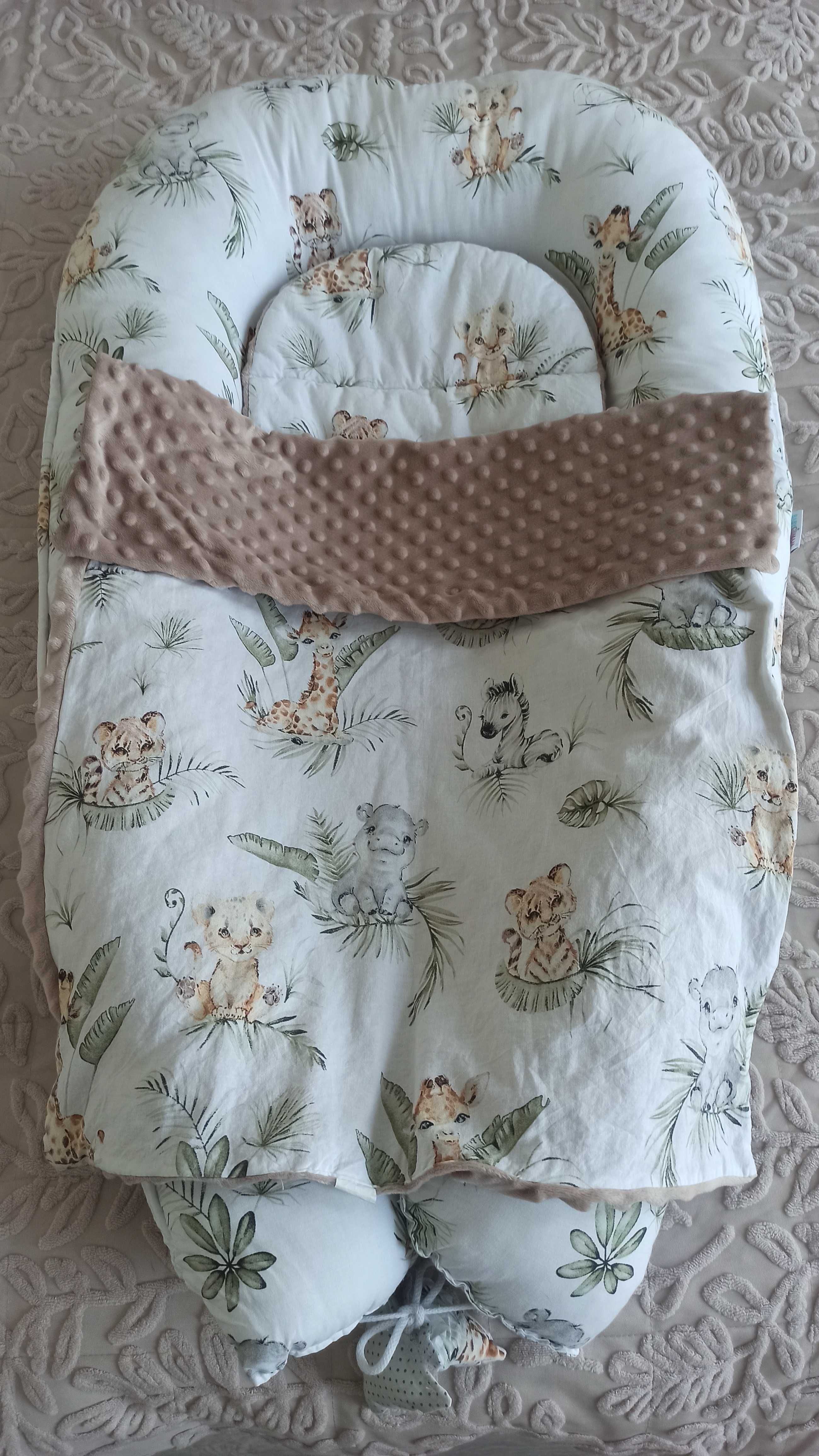 Kokon niemowlęcy Babymam - stan idealny, wzór unisex + kocyk gratis