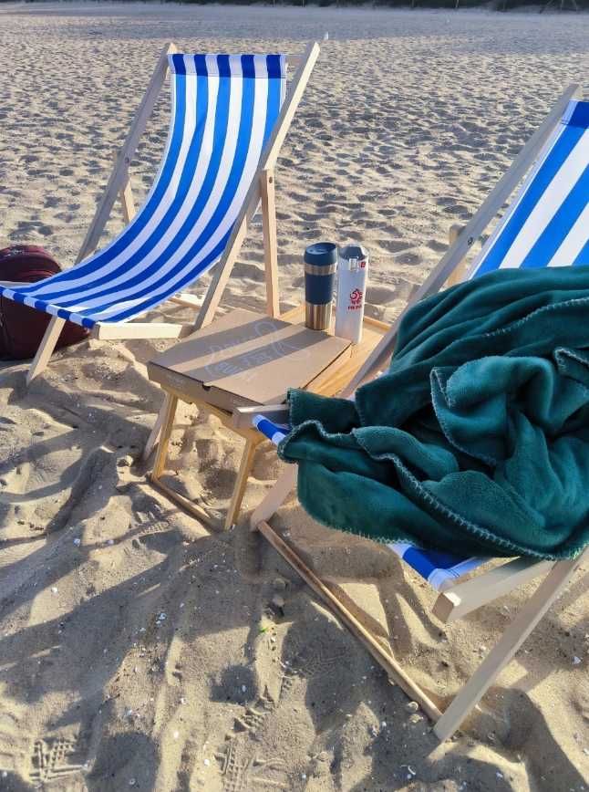 leżak ogrodowy leżak drewniany składany leżak plażowy - Nowy!