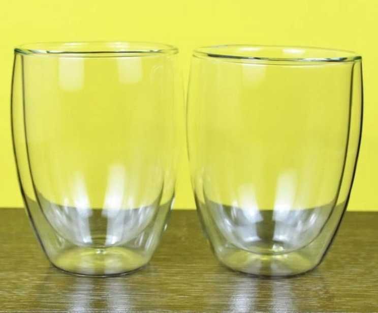 Большие стаканы с двойным дном, набор стаканов