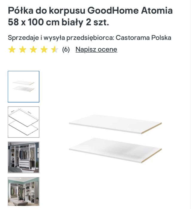 Półka Atomia Castorama 1szt 100x58