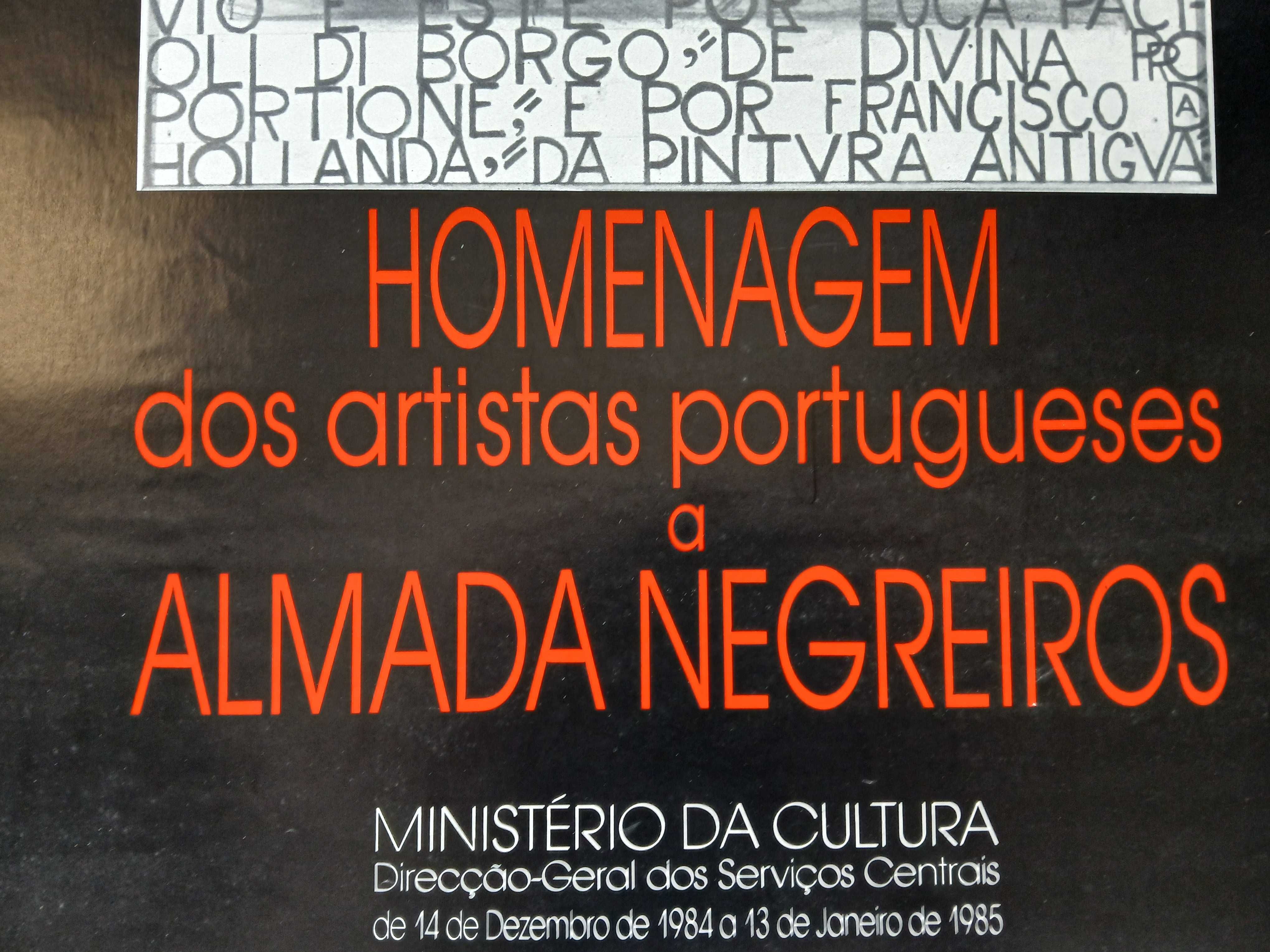 POSTER CARTAZ HOMENAGEM DOS ARTISTAS PORTUGUESES A ALMADA NEGREIROS
