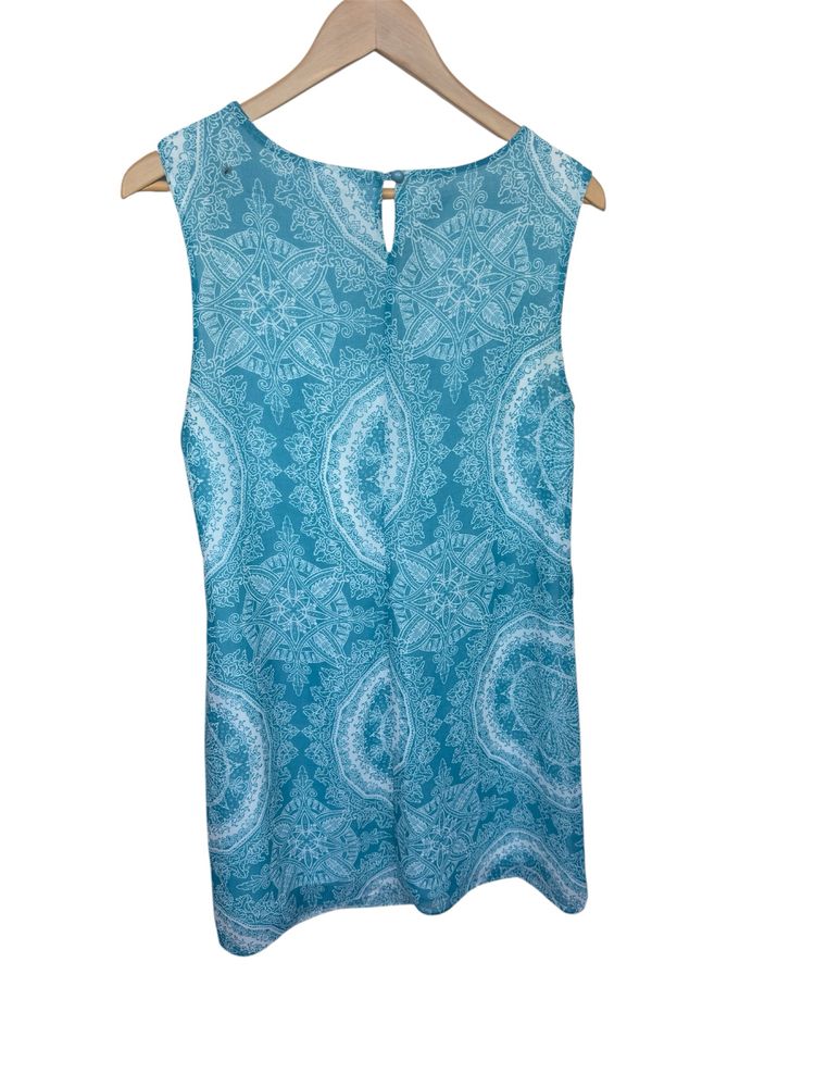 Atmosphere – Vestido Azul Sem Mangas com Estampa Indiana Branca