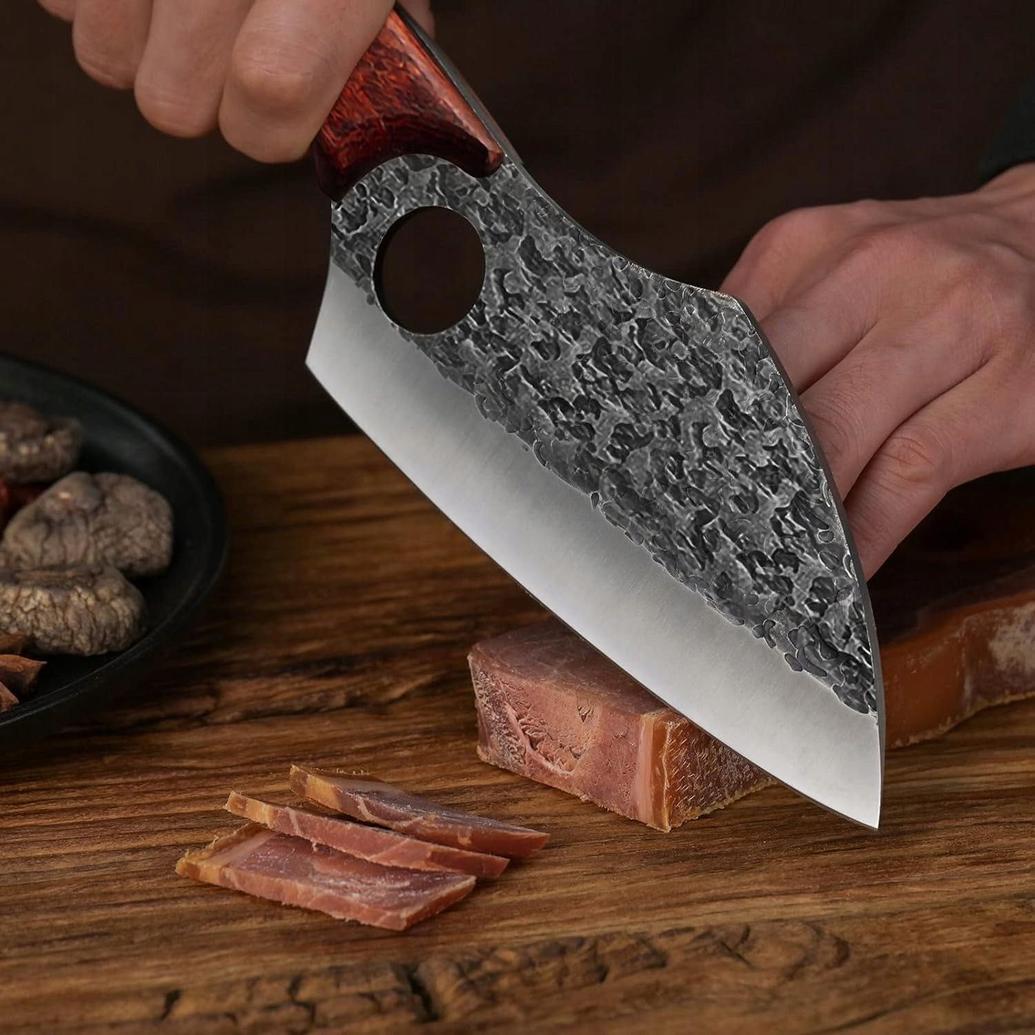 Profesjonalny nóż kuch ręcznie  styl damasceński, osłoną w zestawie