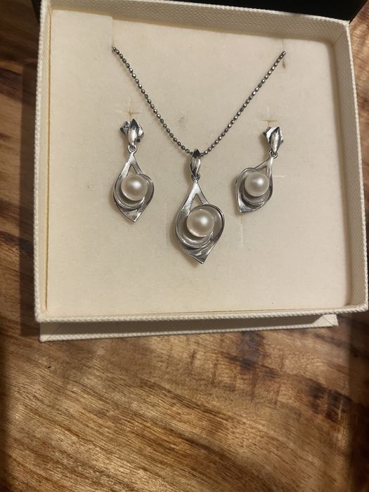 Komplet biżuterii Apart srebro perły
