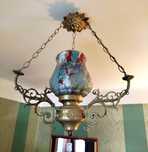 Lampa sufitowa - mosiądz i szkło moreno, weneckie.  Retro.