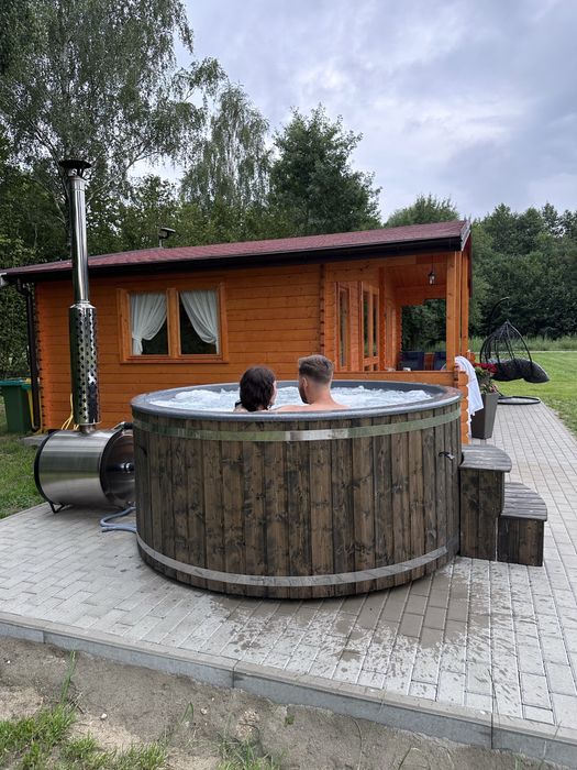 Domek z jacuzzi sauną dla 4 osób bez sąsiadów łowisko lubimy zwierzęta