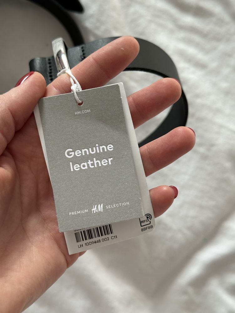 Шкіряний ремінь h&m premium selection xs