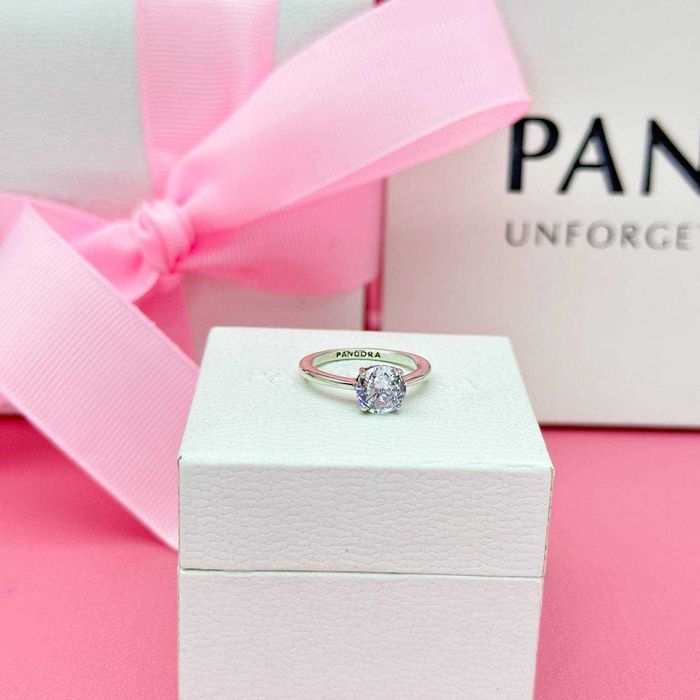 Каблучка Pandora Пандора Блискучий солітер 190052C01 Кольцо Пандора