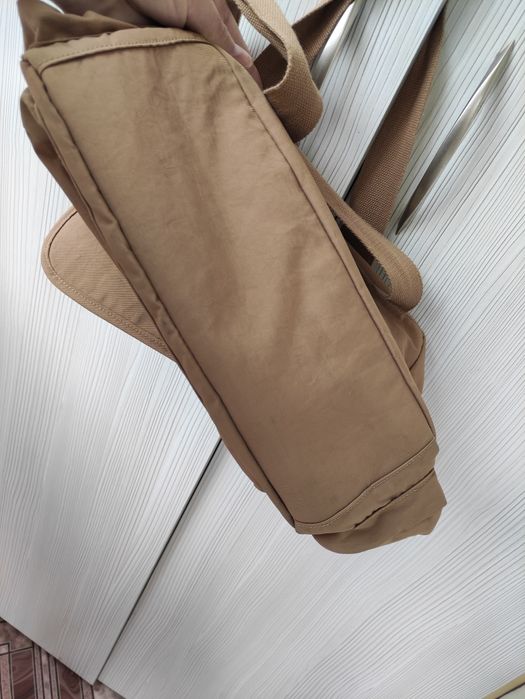 Жіноча текстильна сумка з довгими ручками бежева