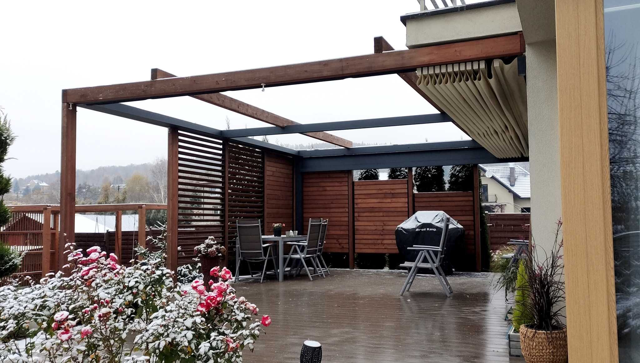 Montaż pergoli ogrodowych, carportów oraz rolet screen